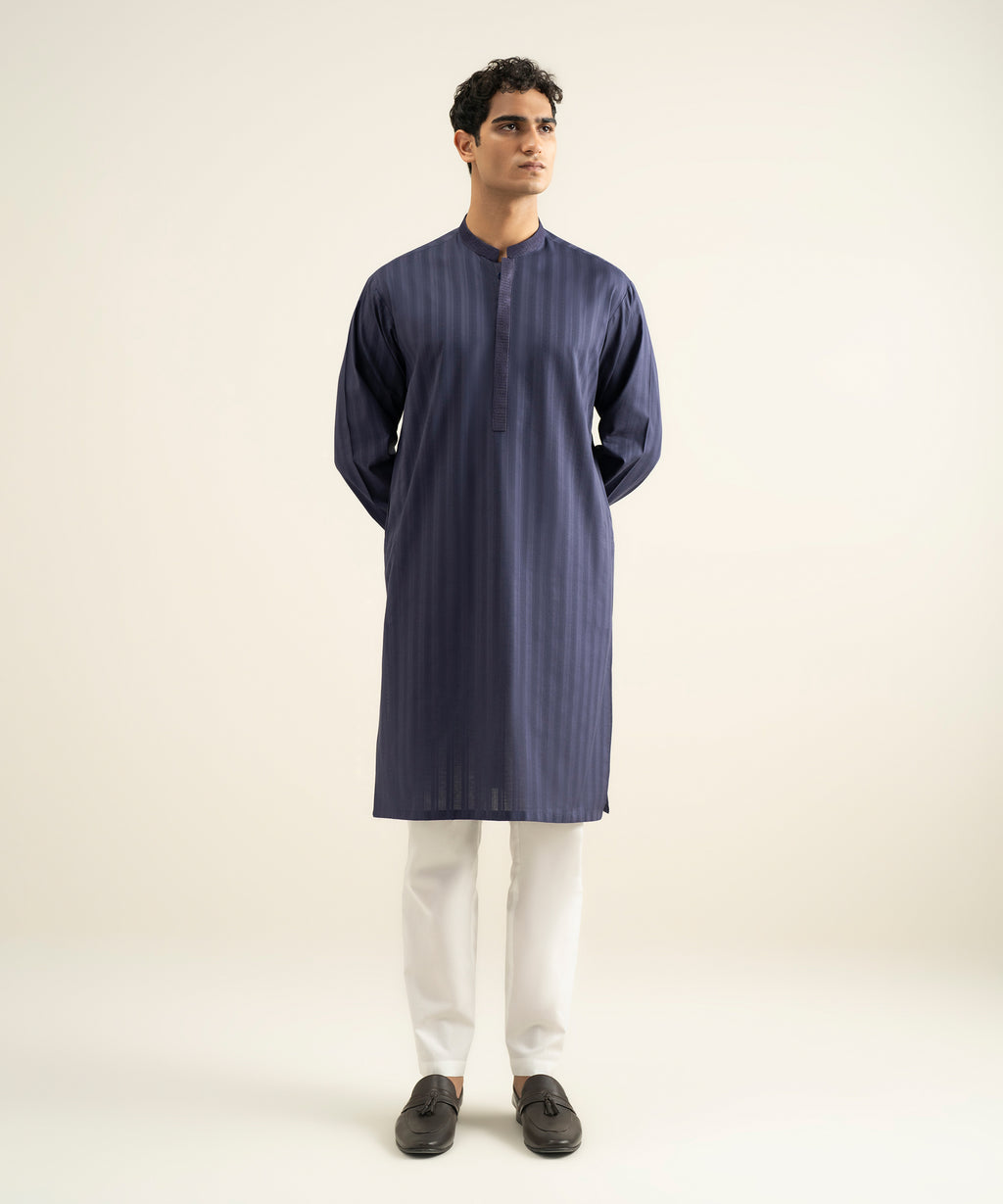 Embroidered Jacquard Kurta