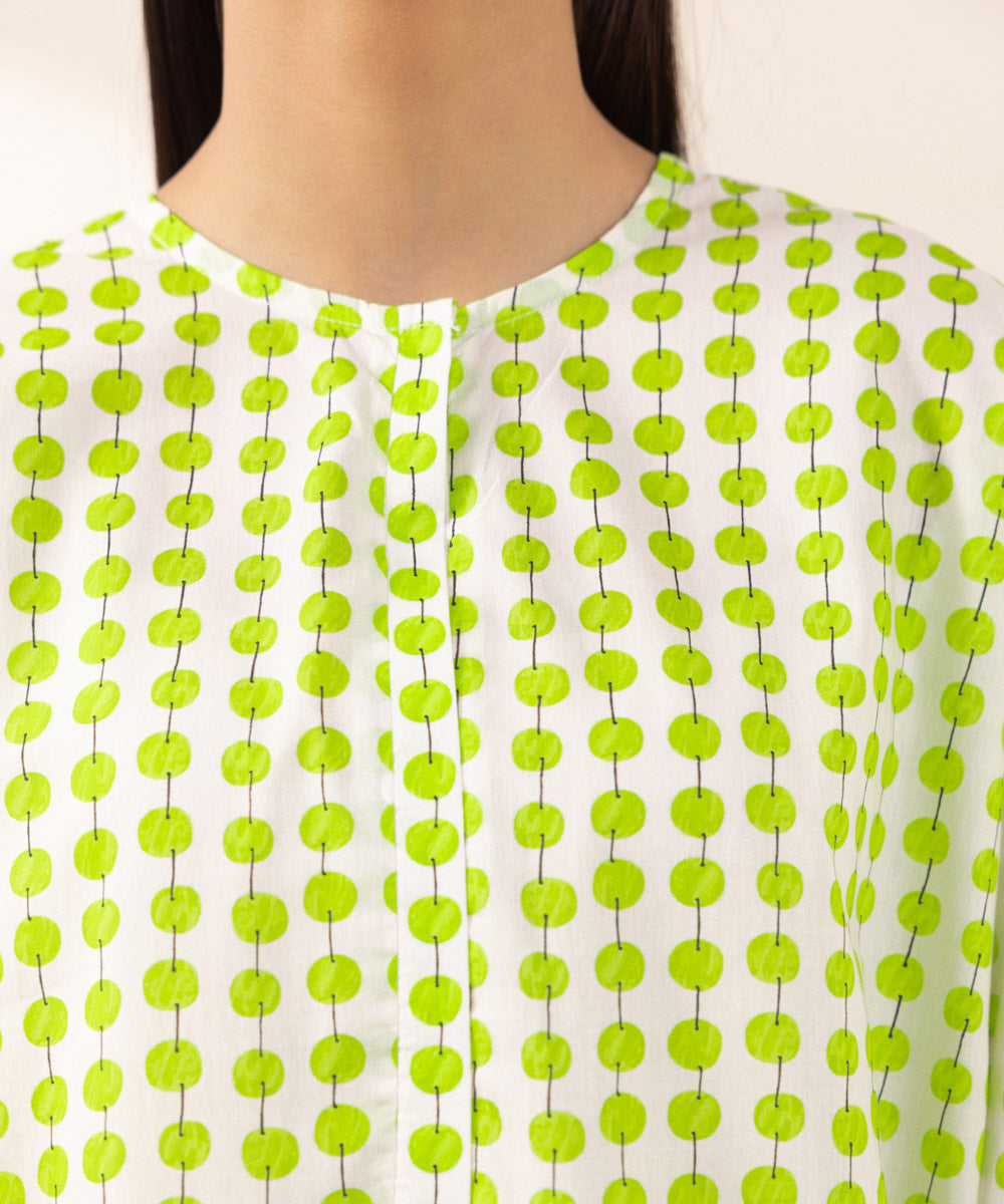 Women's Pret Lawn Printed Green Straight Shirt