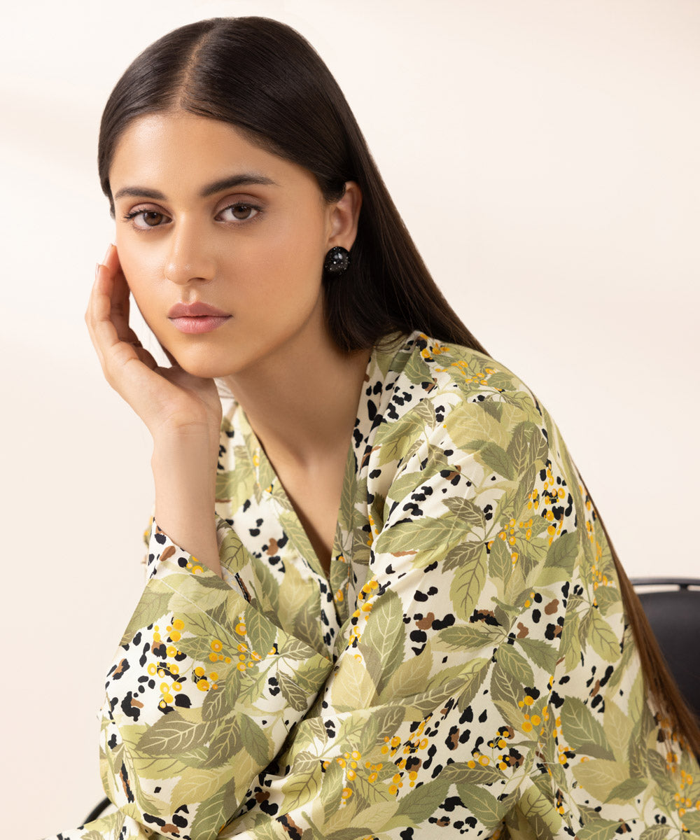 Women's Pret Arabic Lawn Printed Multi A-Line Shirt