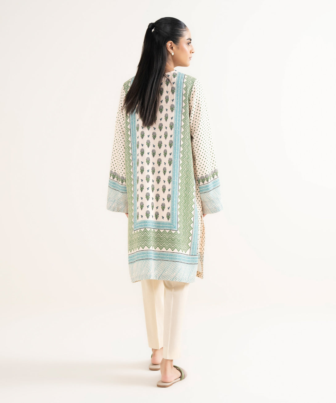 Women's RTW Textured Viscose Printed A-Line Multi Shirt