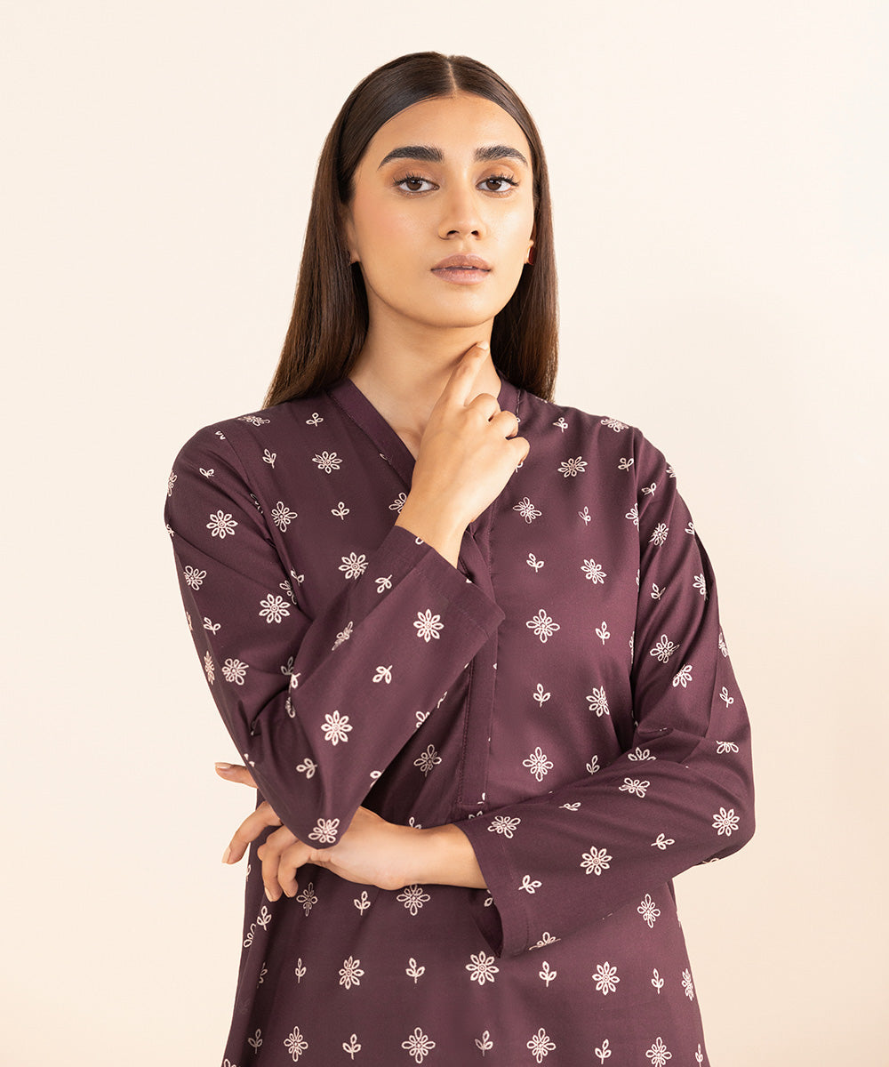 Women's Pret Lawn Printed Purple A-Line Shirt