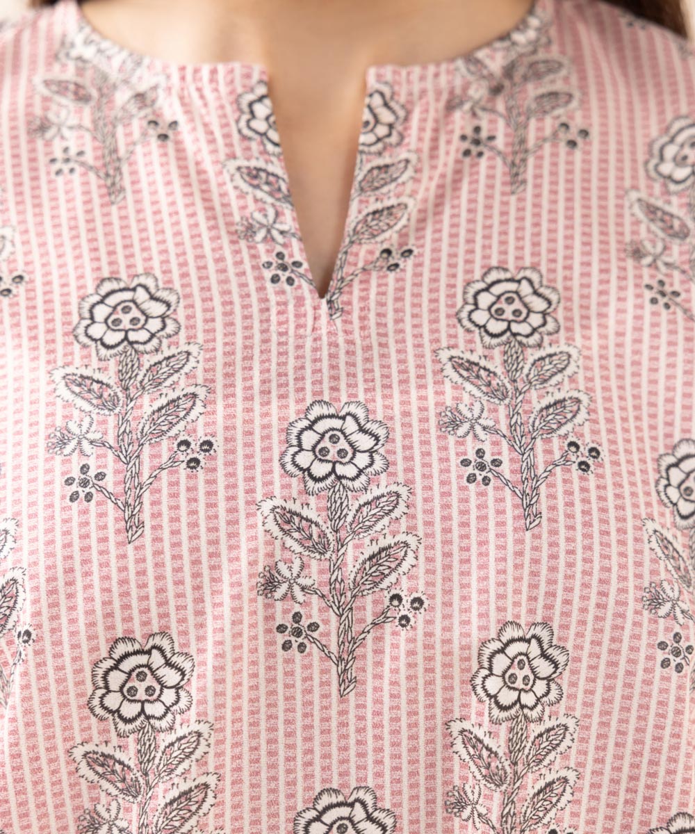 Women's Pret Lawn Printed Pink Boxy Shirt