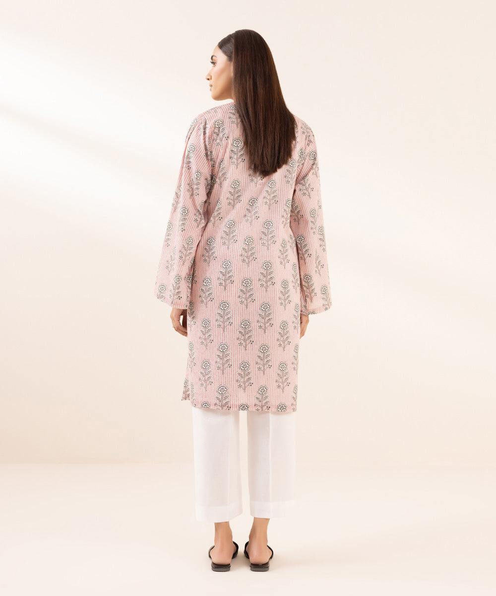 Women's Pret Lawn Printed Pink Boxy Shirt