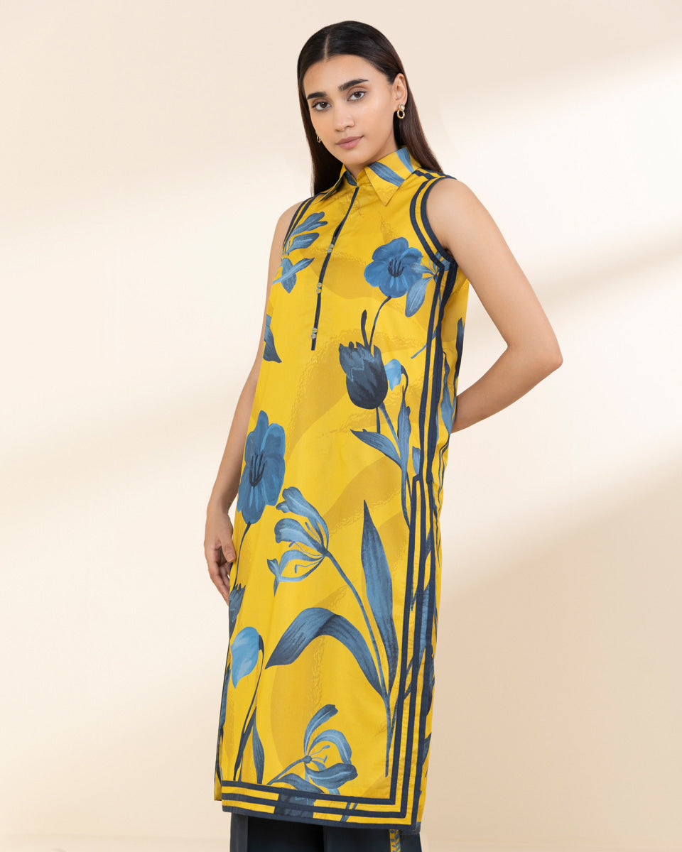 Unstitched Women's Yellow Lawn Shirt 