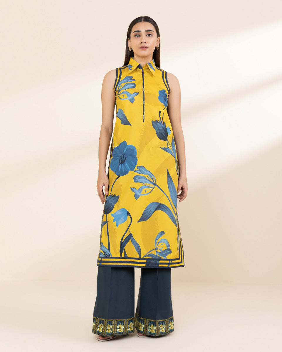 Unstitched Women's Yellow Lawn Shirt 