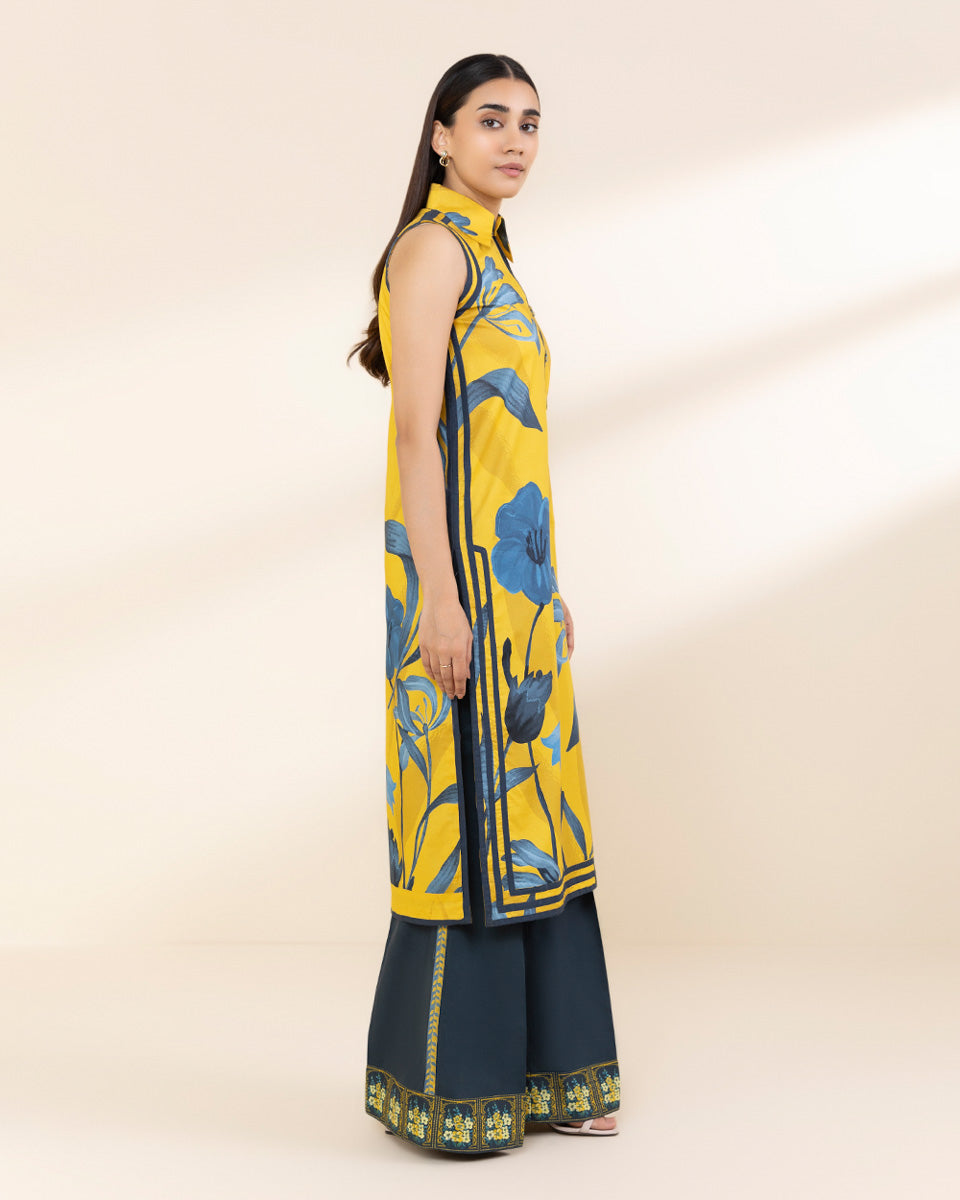 Unstitched Women's Yellow Lawn Shirt 
