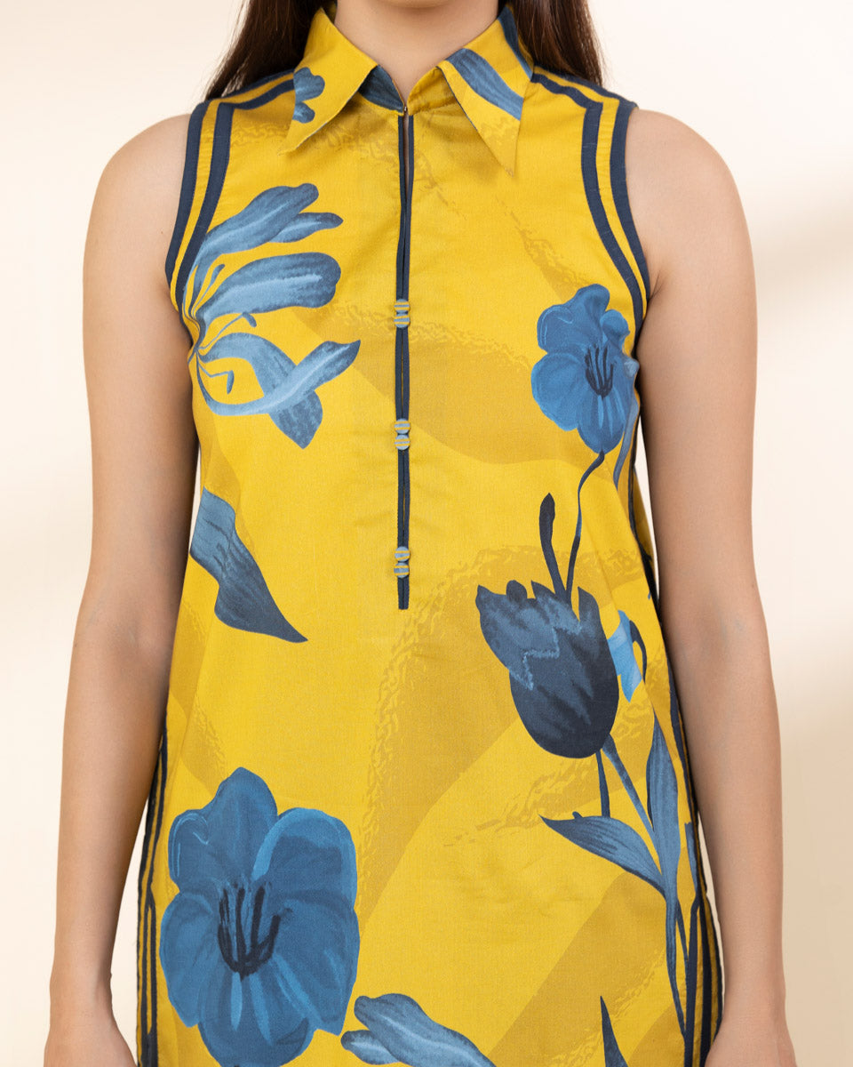 Unstitched Women's Yellow Lawn Shirt 