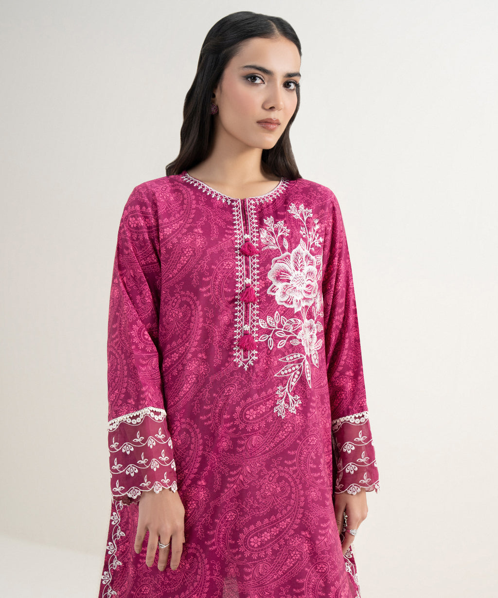 Embroidered Raw Silk Shirt