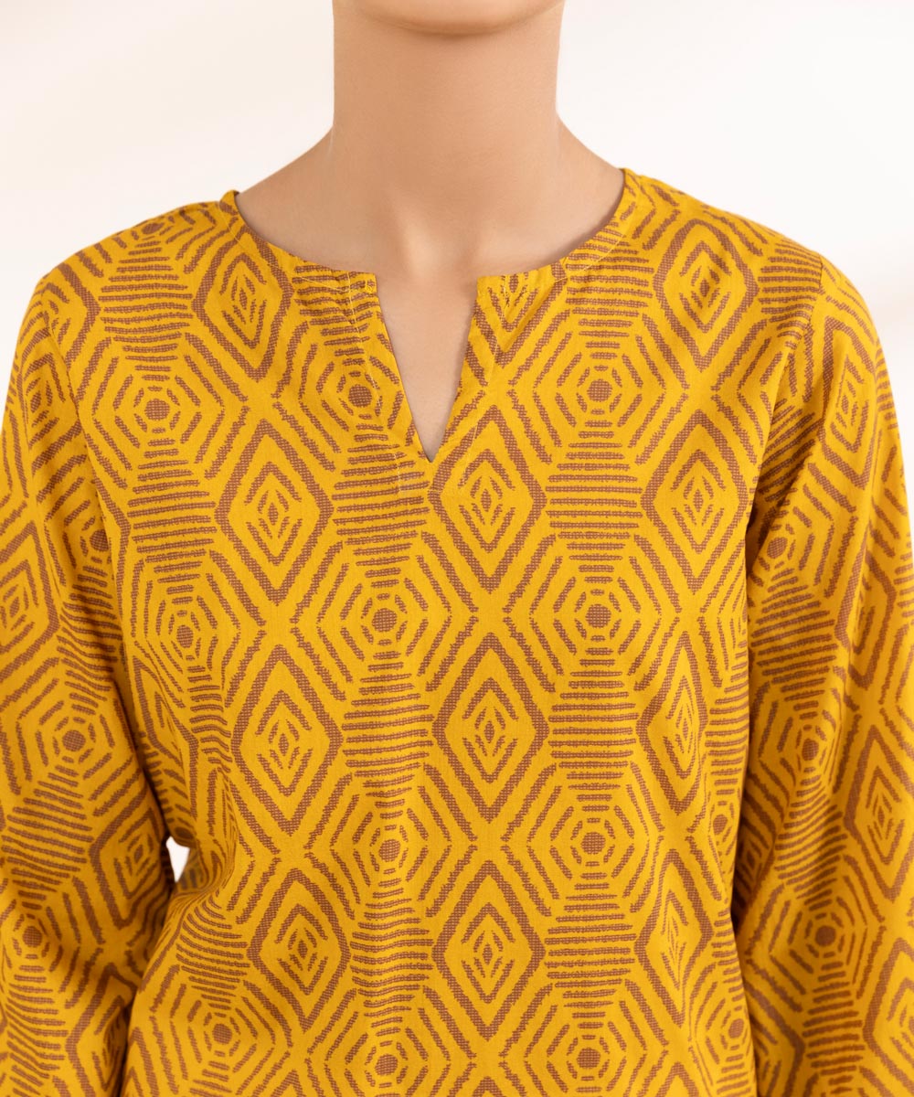 Women's Pret Lawn Printed Yellow A-Line Shirt