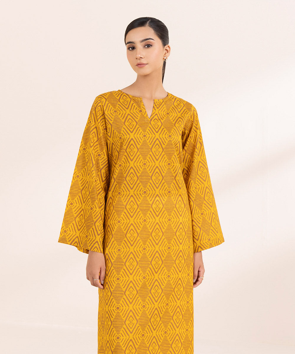 Women's Pret Lawn Printed Yellow A-Line Shirt