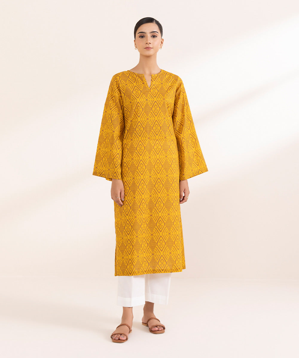 Women's Pret Lawn Printed Yellow A-Line Shirt