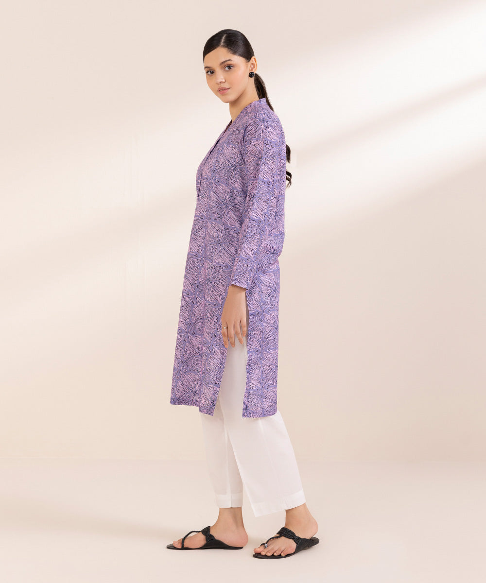 Women's Pret Lawn Printed Purple A-Line Shirt