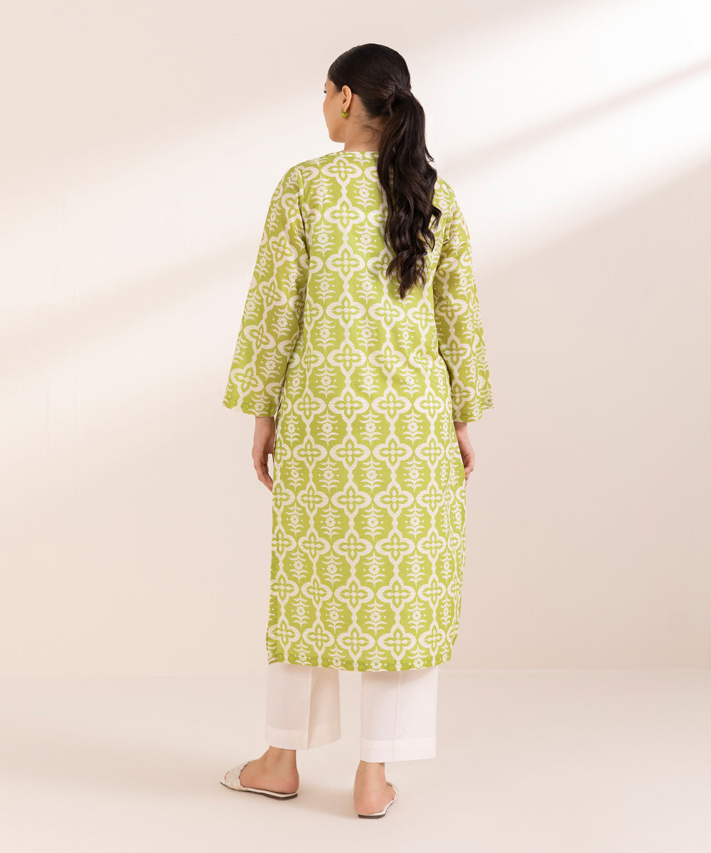 Women's Pret Lawn Printed Green Straight Shirt