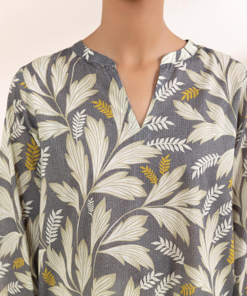 Women's Pret Lawn Printed Grey A-Line Shirt