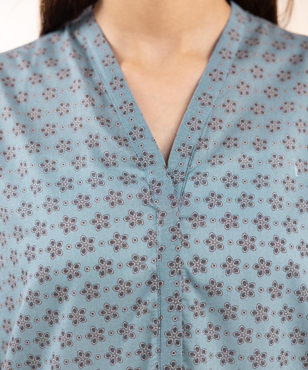 Women's Pret Lawn Printed Blue A-Line Shirt