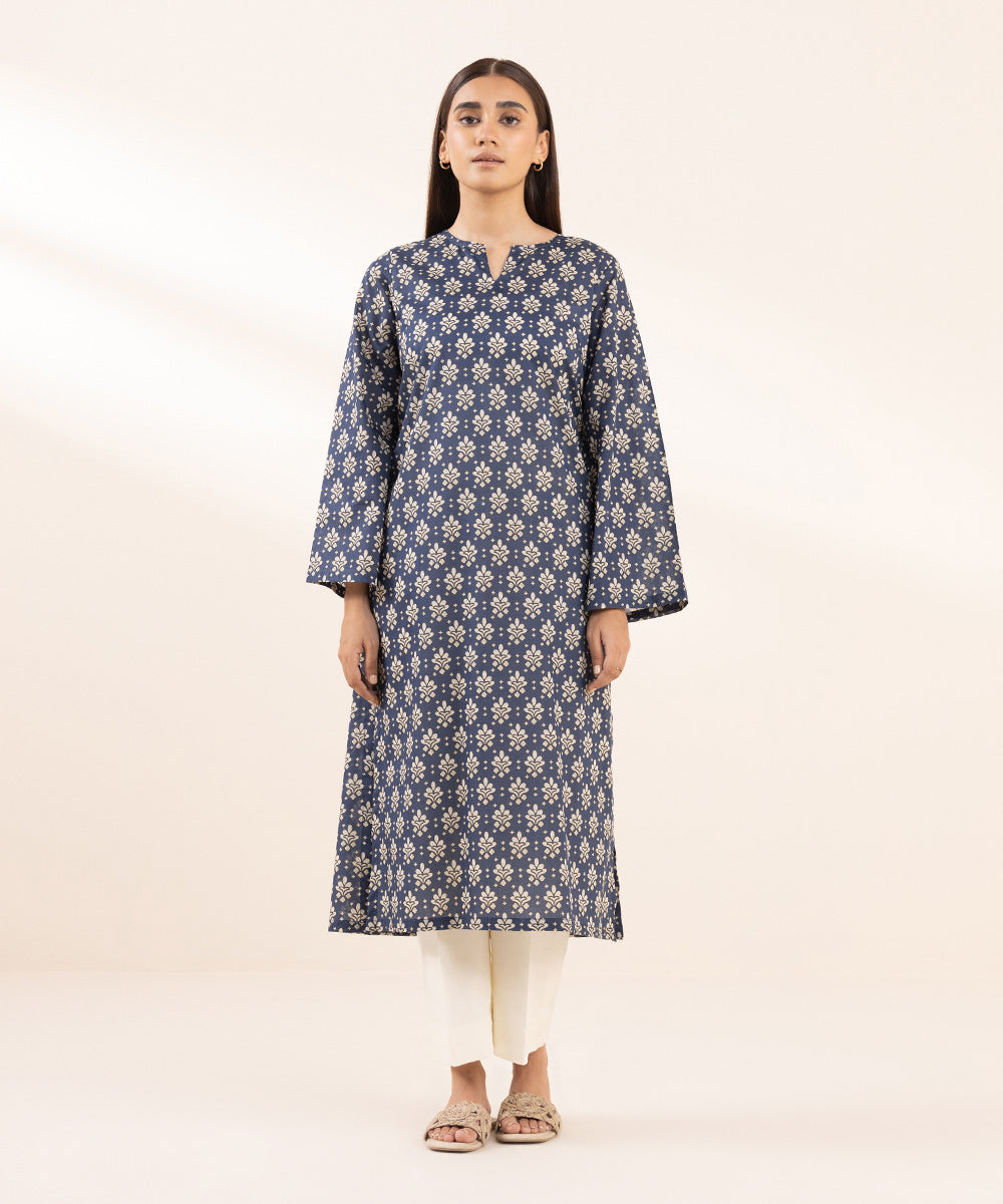 Women's Pret Lawn Printed Blue A-Line Shirt