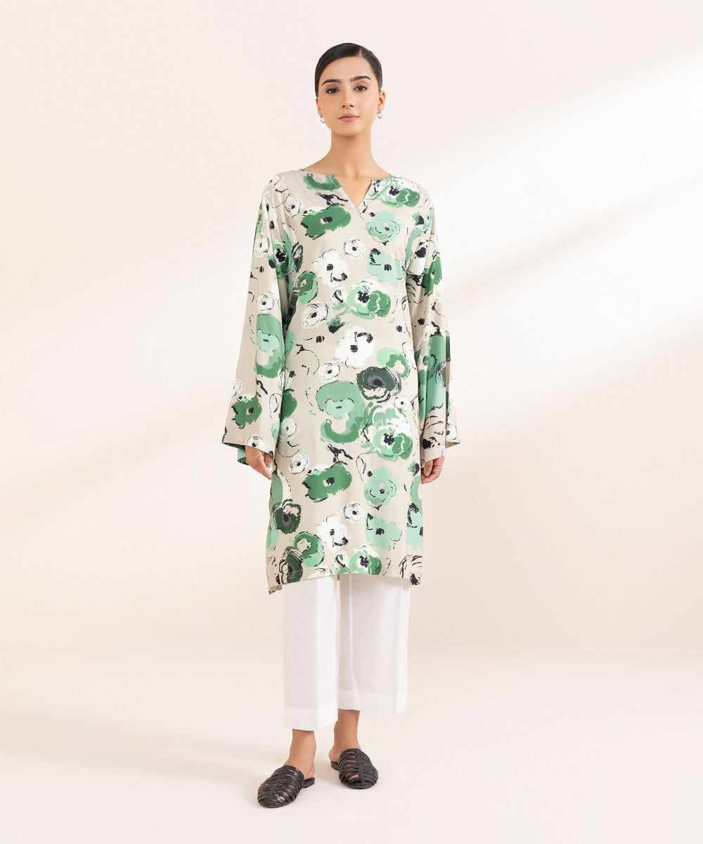 Women's Pret Arabic Lawn Printed Multi Boxy Shirt