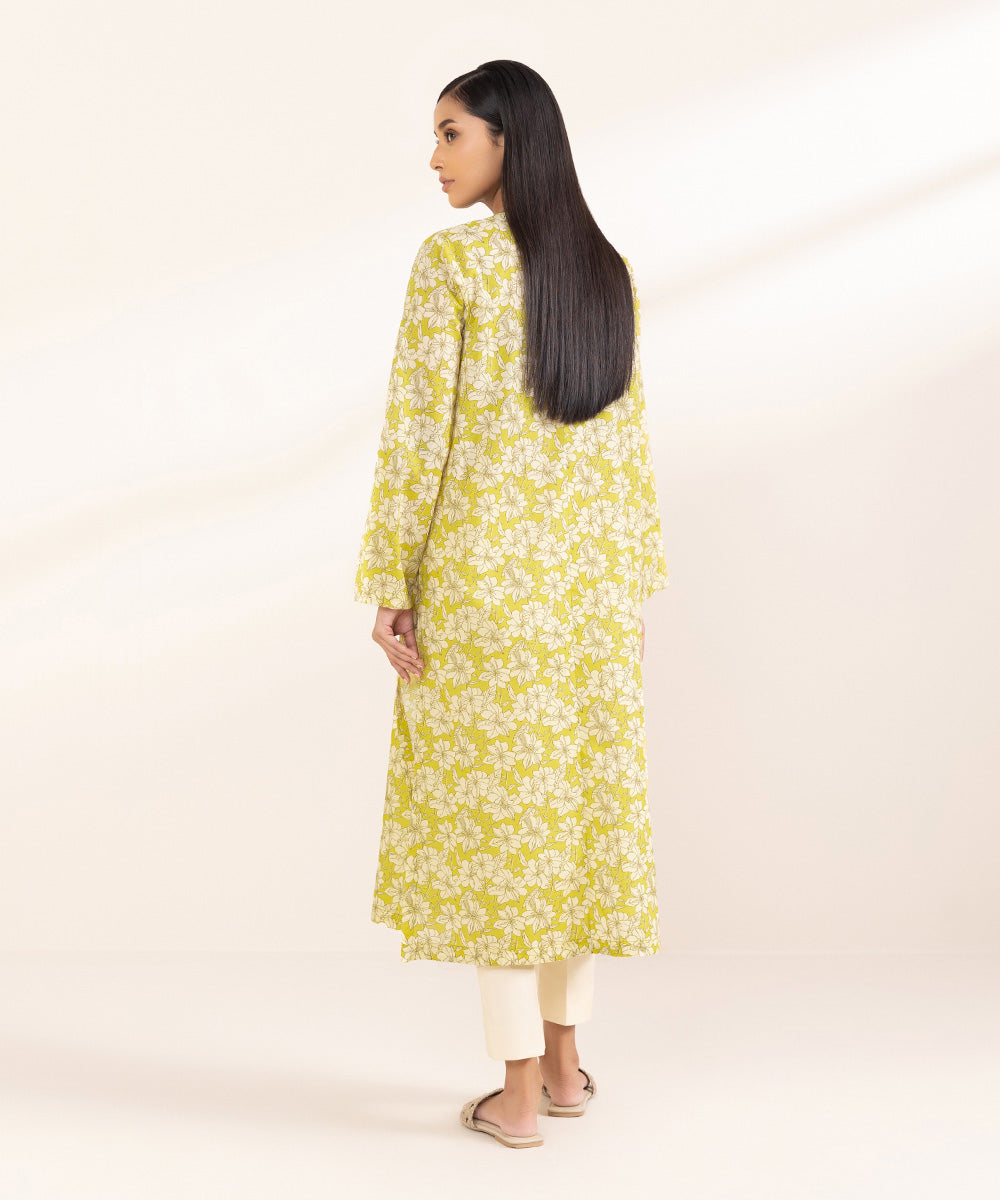 Women's Pret Lawn Printed Yellow Straight Shirt