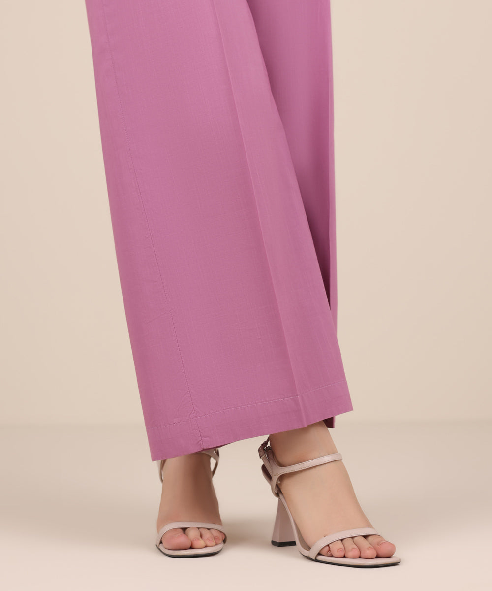 Women's RTW Cross Hatch Purple Solid Culottes