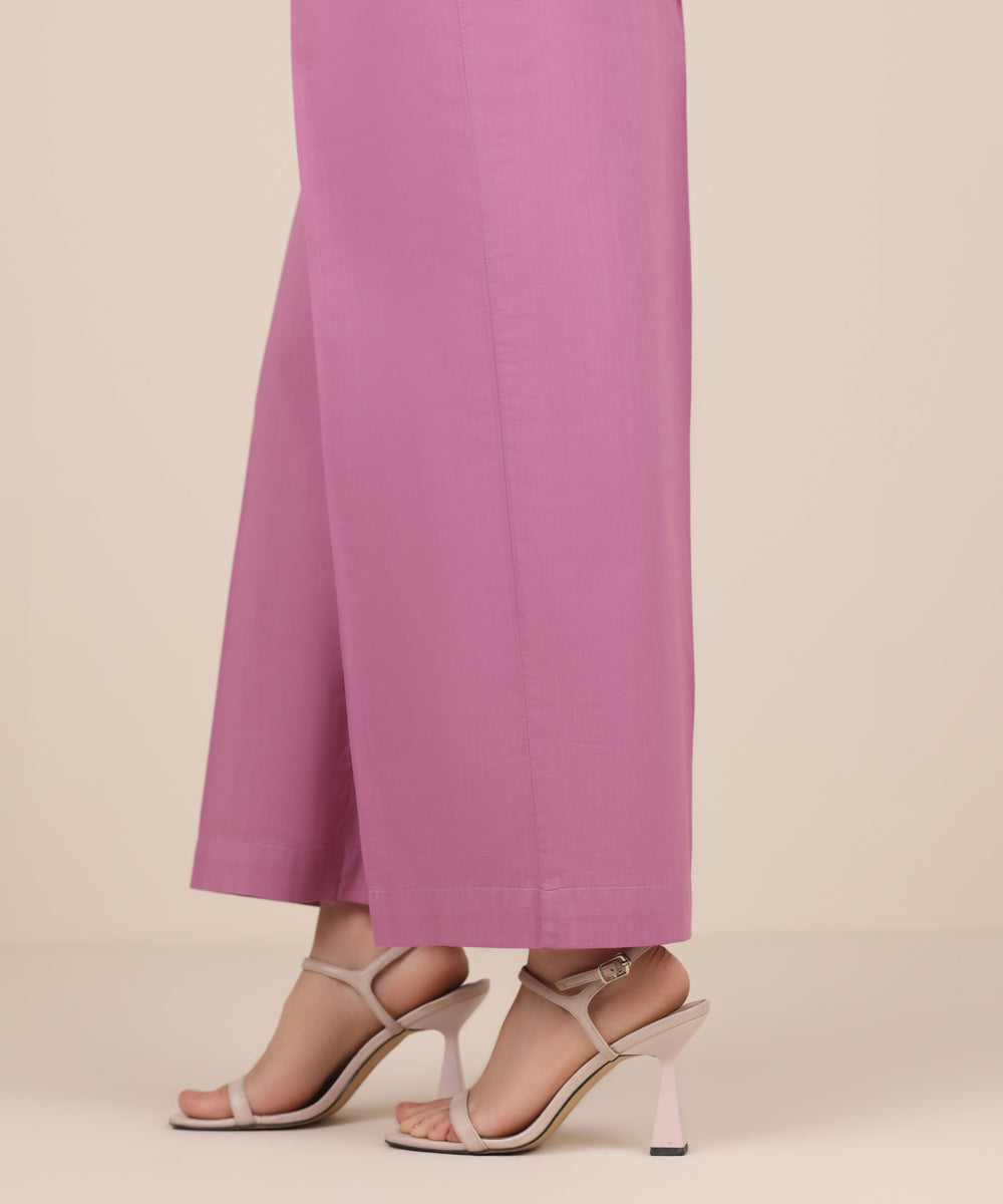Women's RTW Cross Hatch Purple Solid Culottes