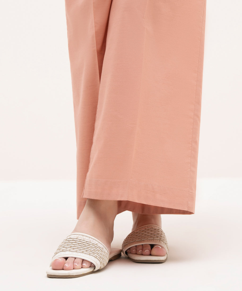 Solid Cotton Flared Pants