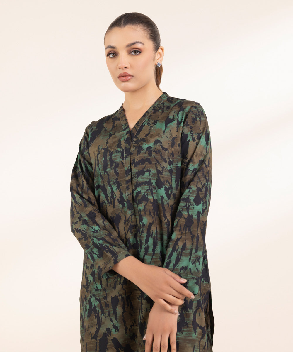 Women's Pret Arabic Lawn Multi Printed Straight Shirt