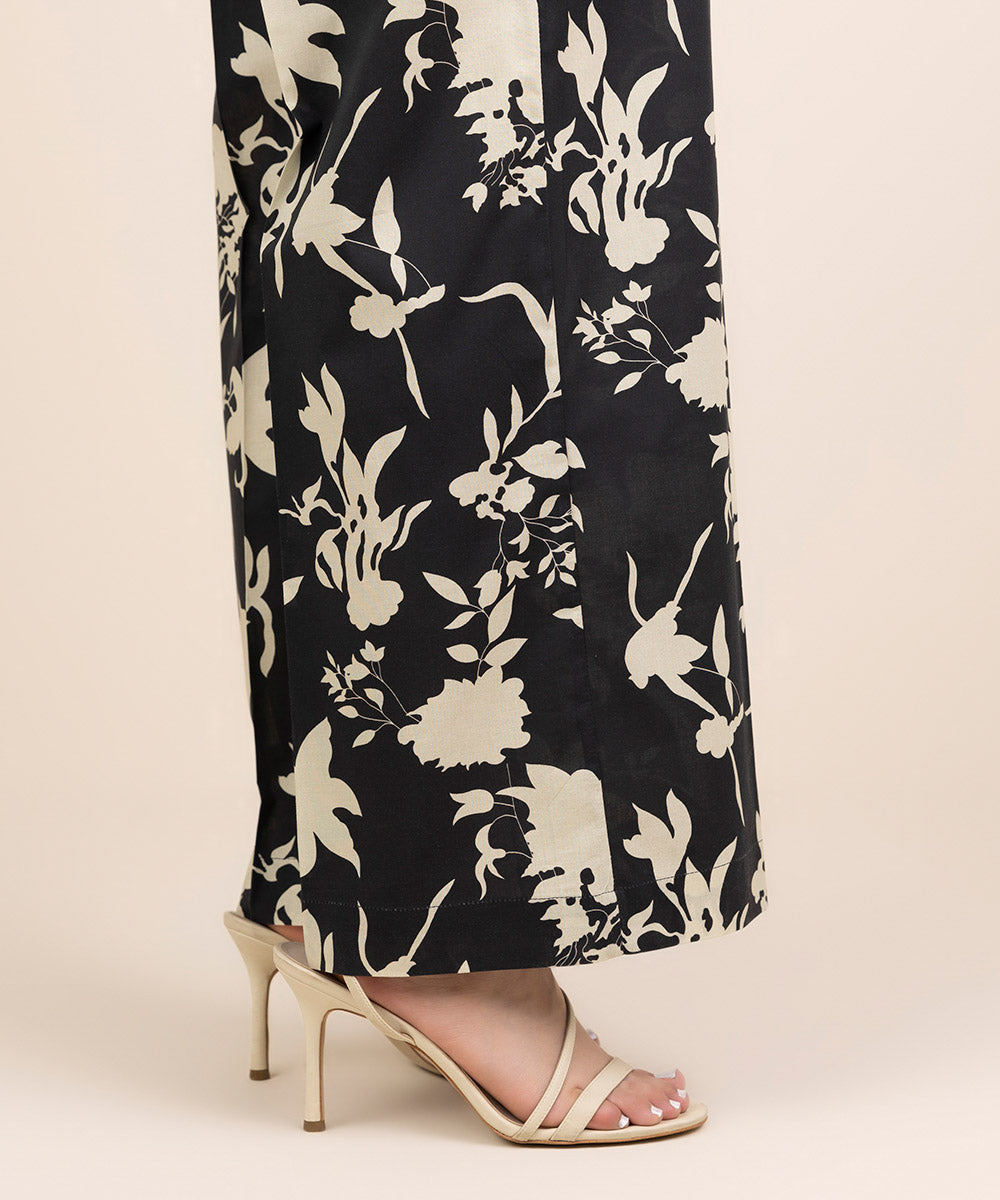 Women's RTW Cambric Black Printed Culottes