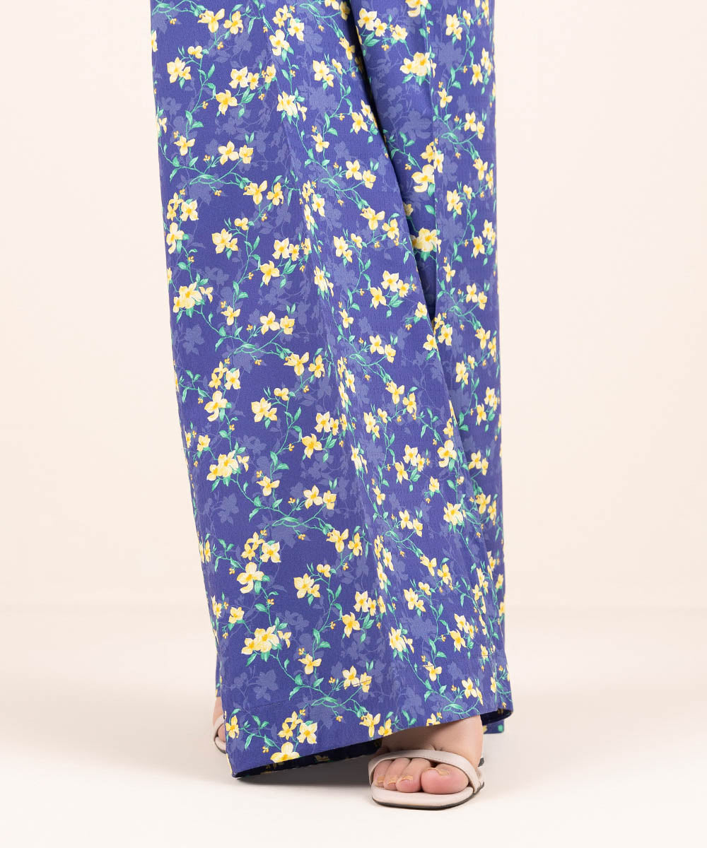 Printed Cotton Flared Pants