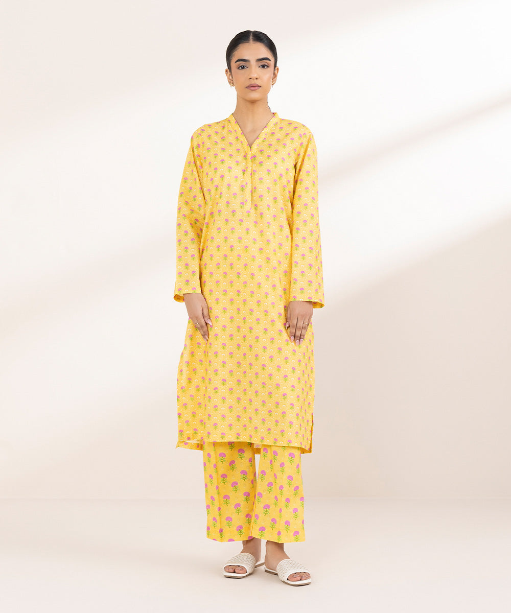 Women's Pret Lawn Yellow Printed A-Line Shirt