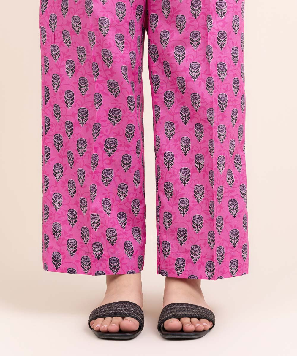 Printed Cambric Straight Pants