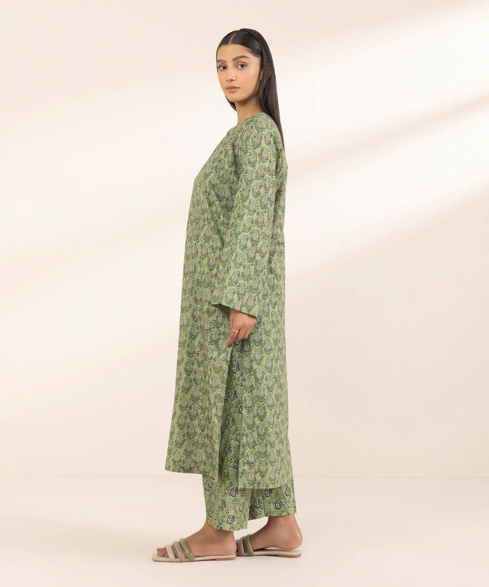 Women's Pret Lawn Green Printed A-Line Shirt