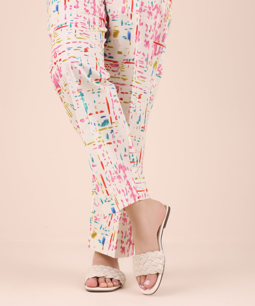 Women's Pret Cambric Multi Printed Straight Pants