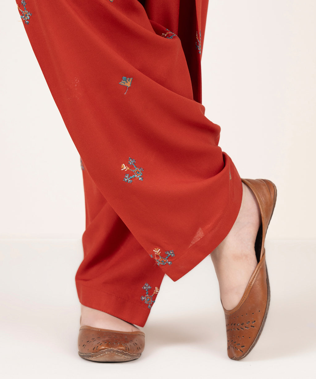 Embroidered Viscose Linen Shalwar
