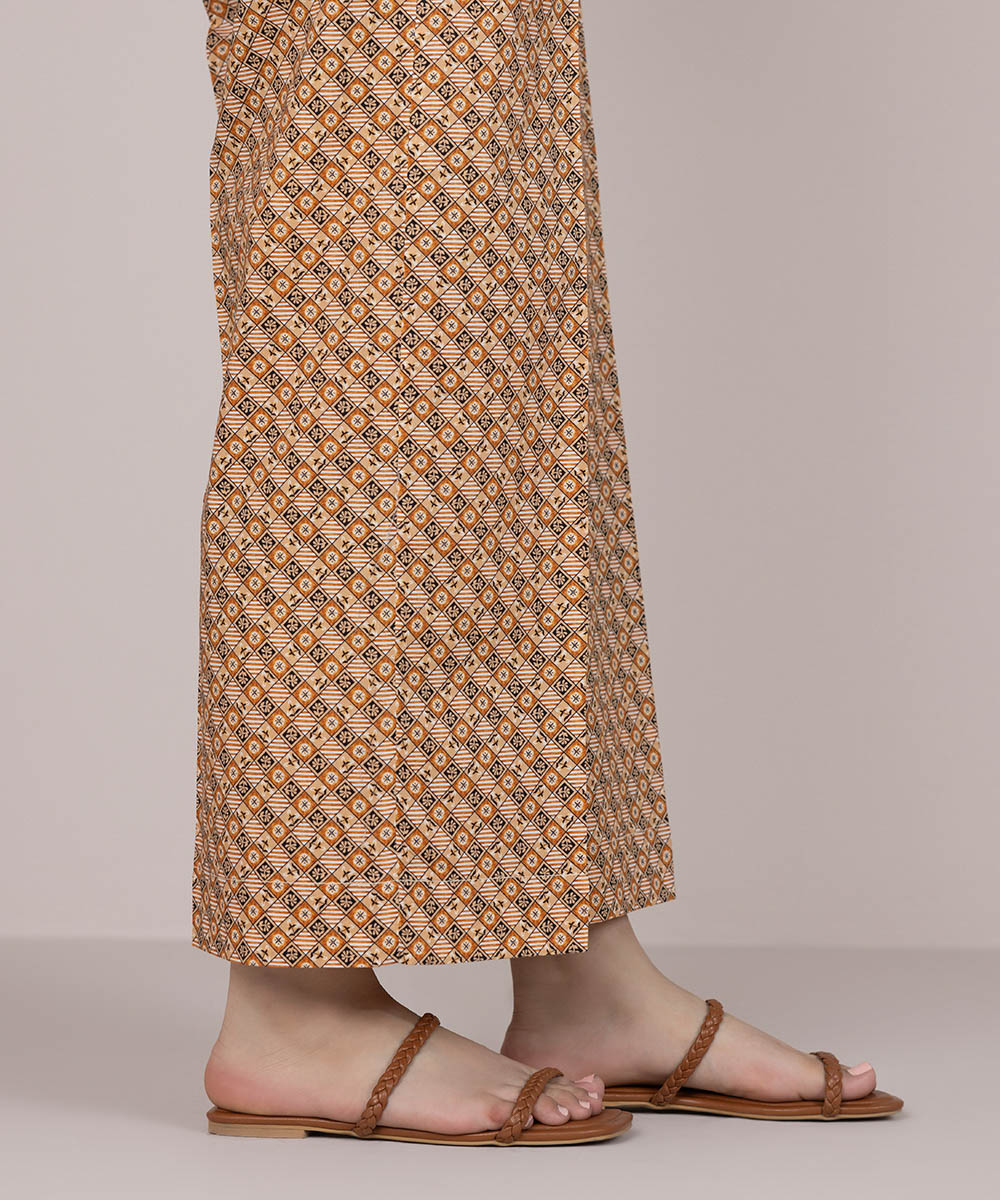 Women's Pret Cotton Brown Printed Culottes