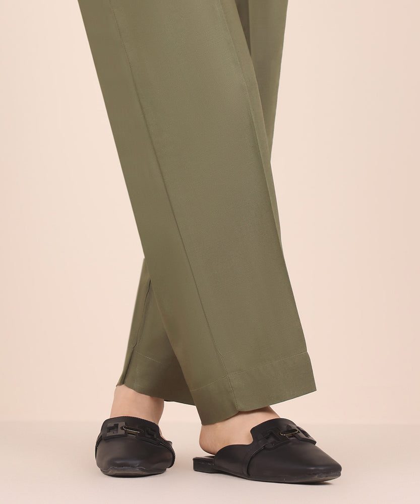 Raw Silk Straight Pants