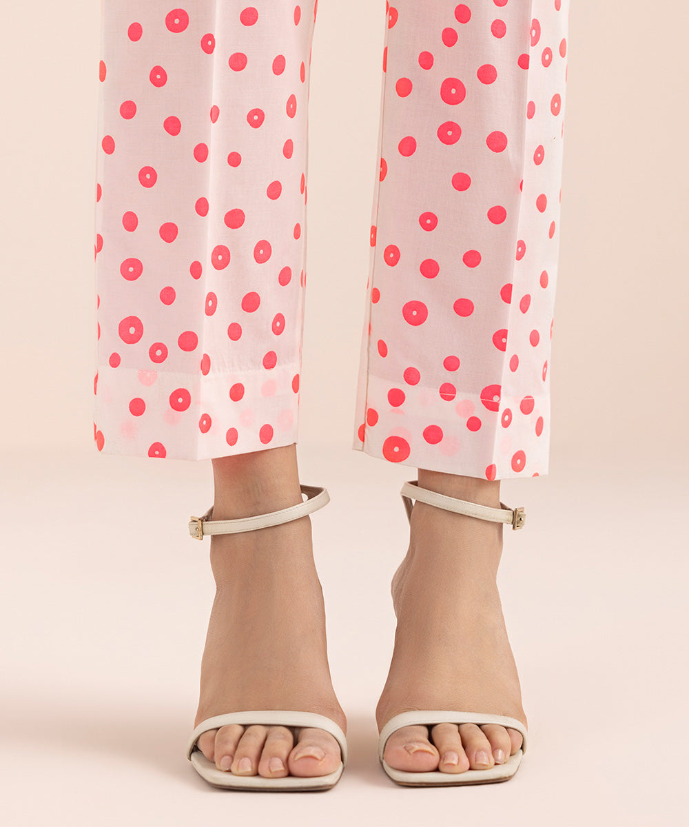 Women's Pret Cambric Pink Printed Cigarette Pants