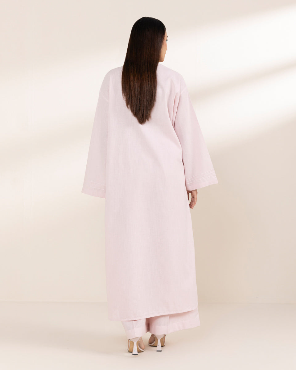 Women's RTW Cotton Linen Pink Solid Boxy Shirt