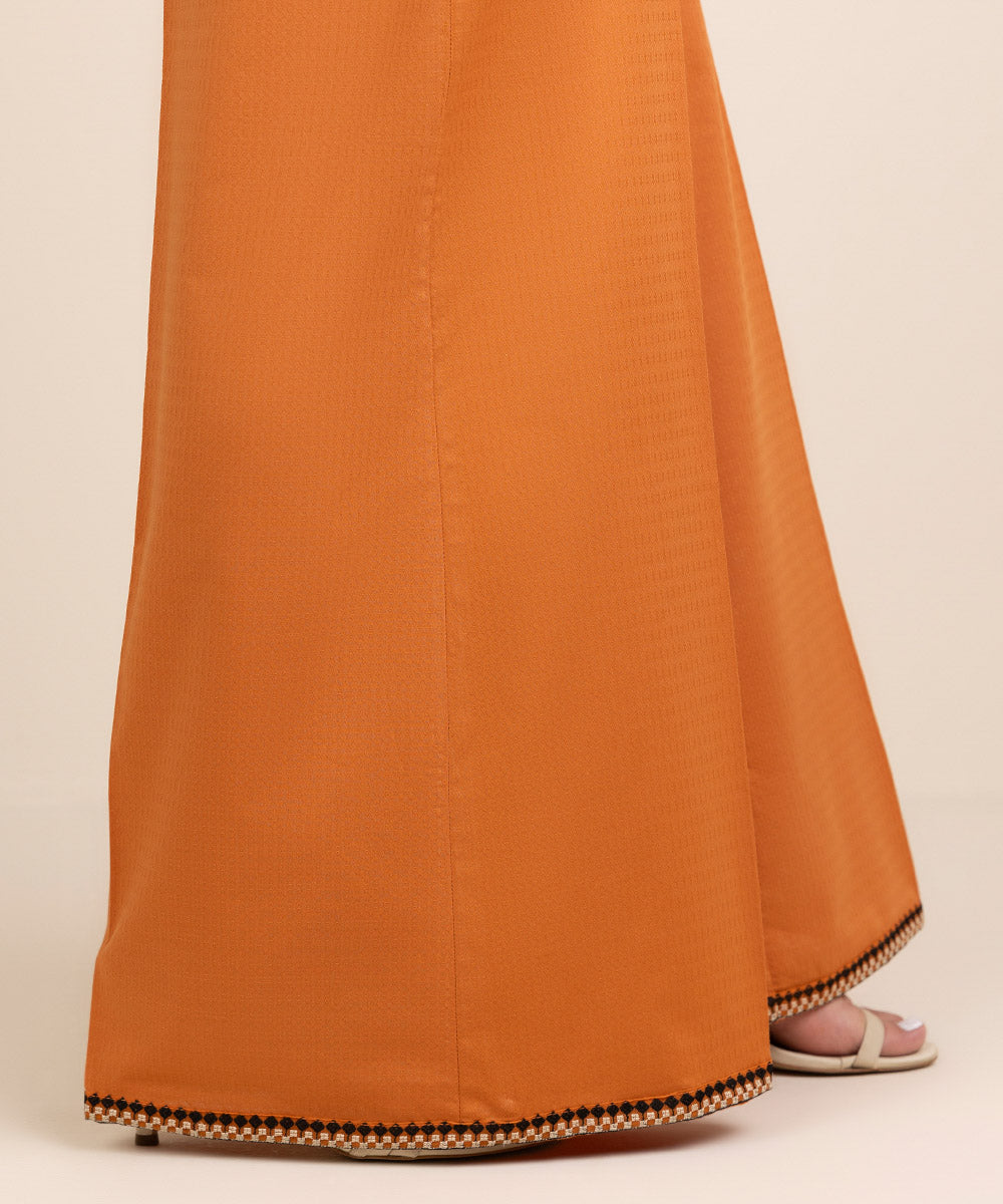 Women's RTW Dobby Orange Embroidered Sharara