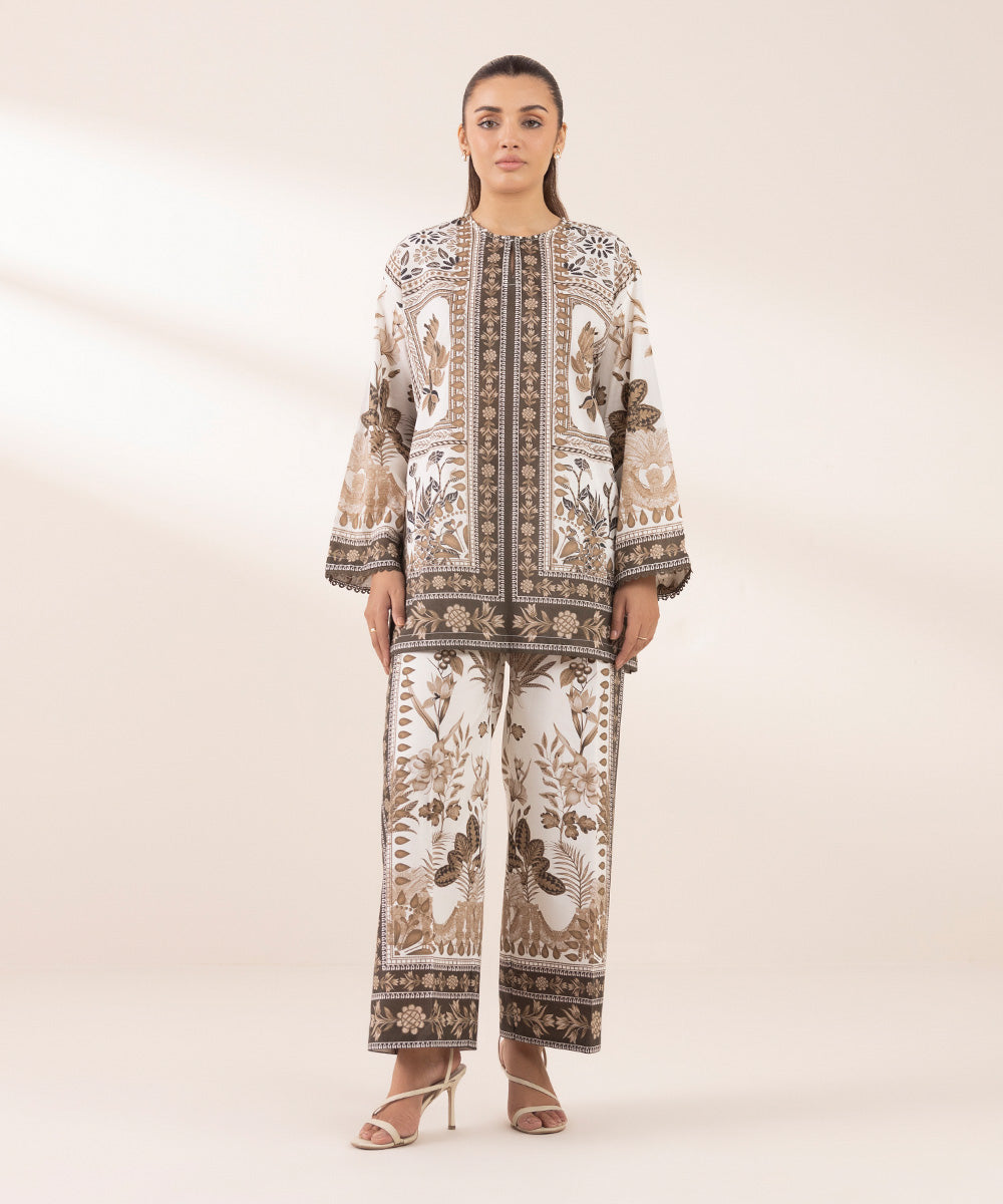 Women's RTW Lawn Multi Printed Boxy Shirt