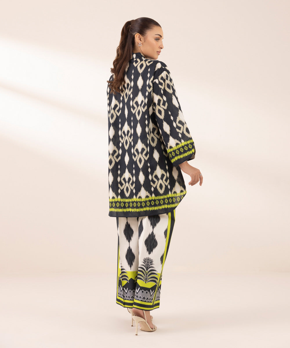 Women's RTW Lawn Multi Printed Button Down Shirt