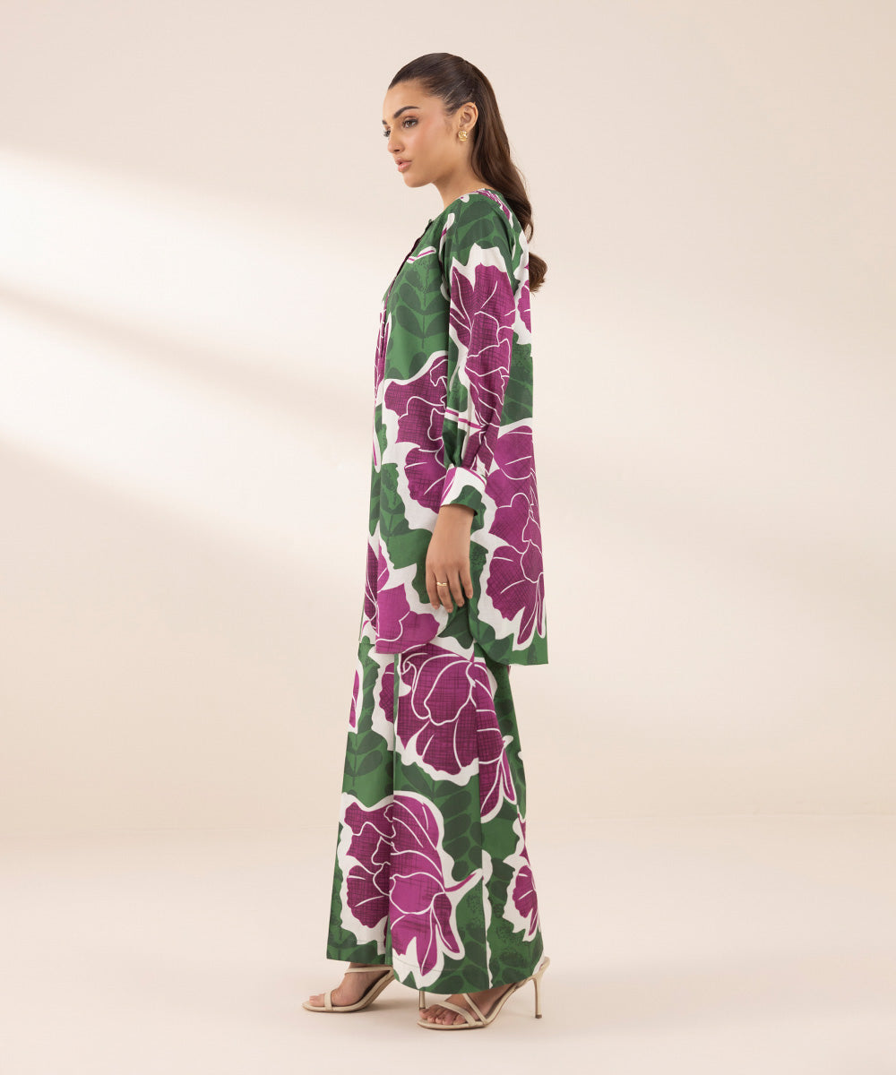 Women's RTW Textured Lawn Multi Printed Boxy Shirt