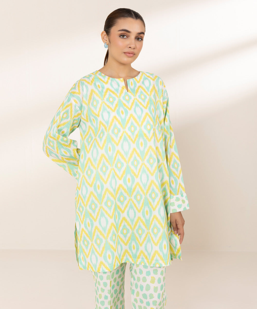 Women's RTW Cross Hatch Multi Printed Boxy Shirt