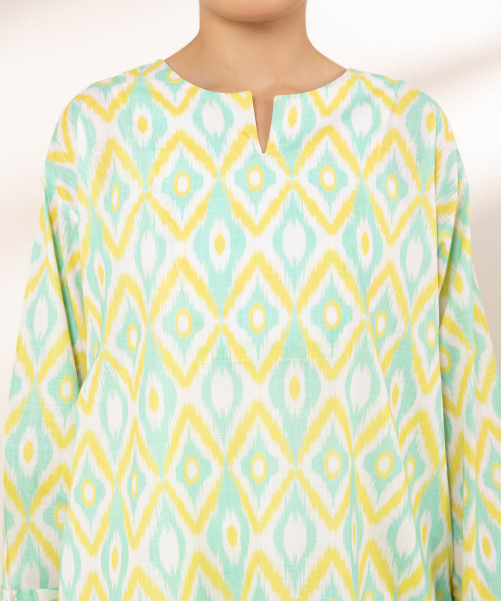 Women's RTW Cross Hatch Multi Printed Boxy Shirt