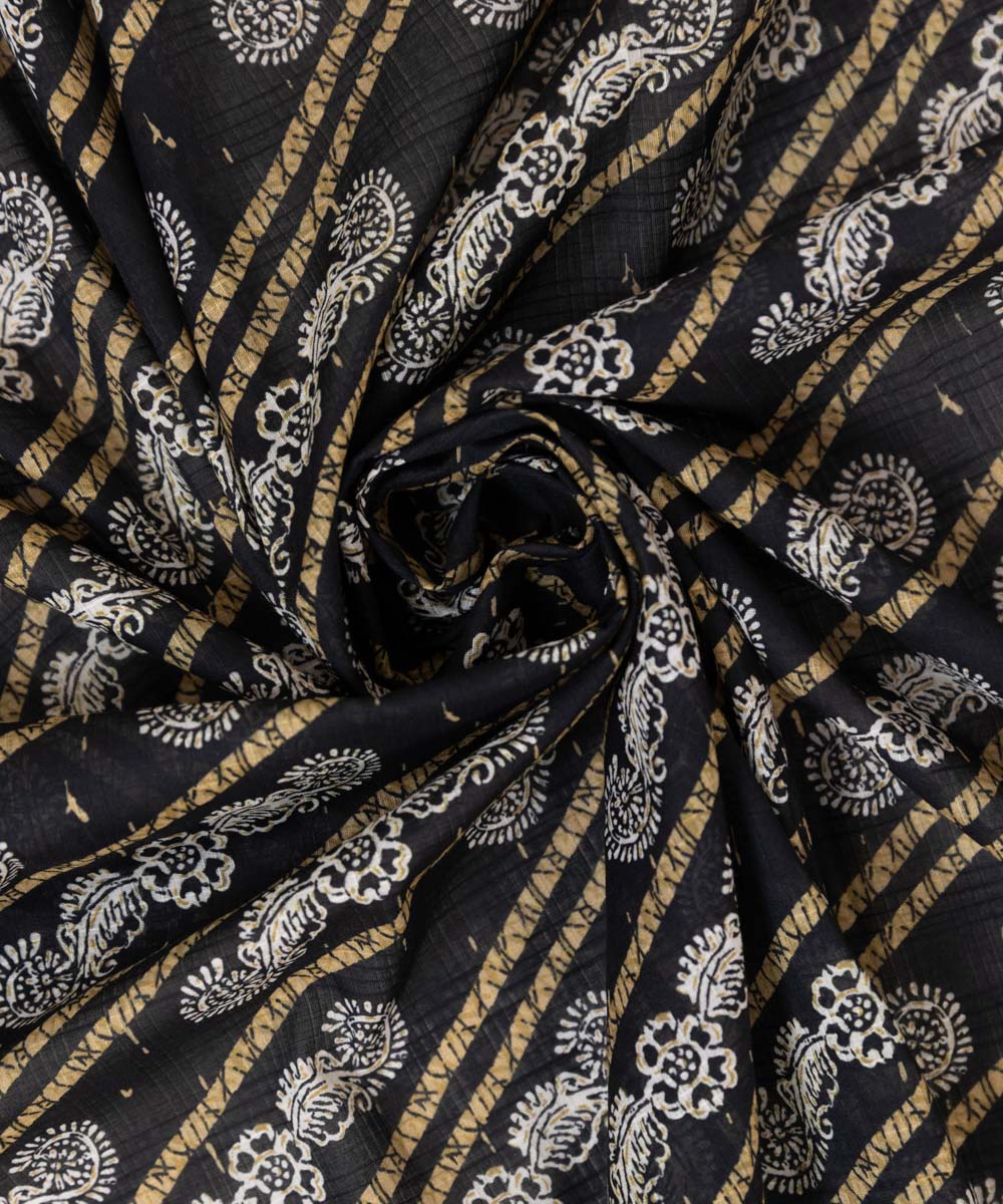 Textured Voile Black Printed Dupatta