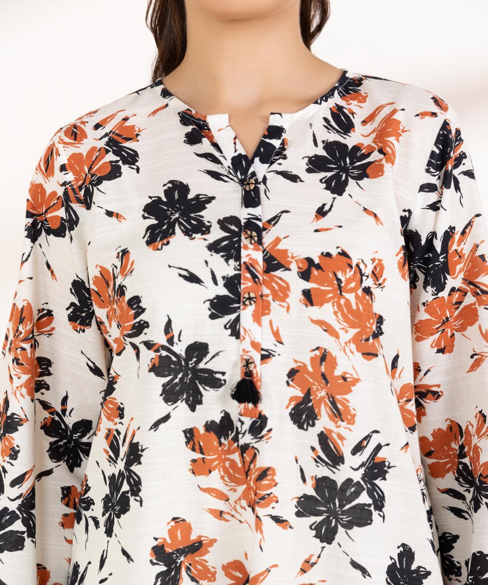 Women's Pret Lawn Printed White A-Line Shirt