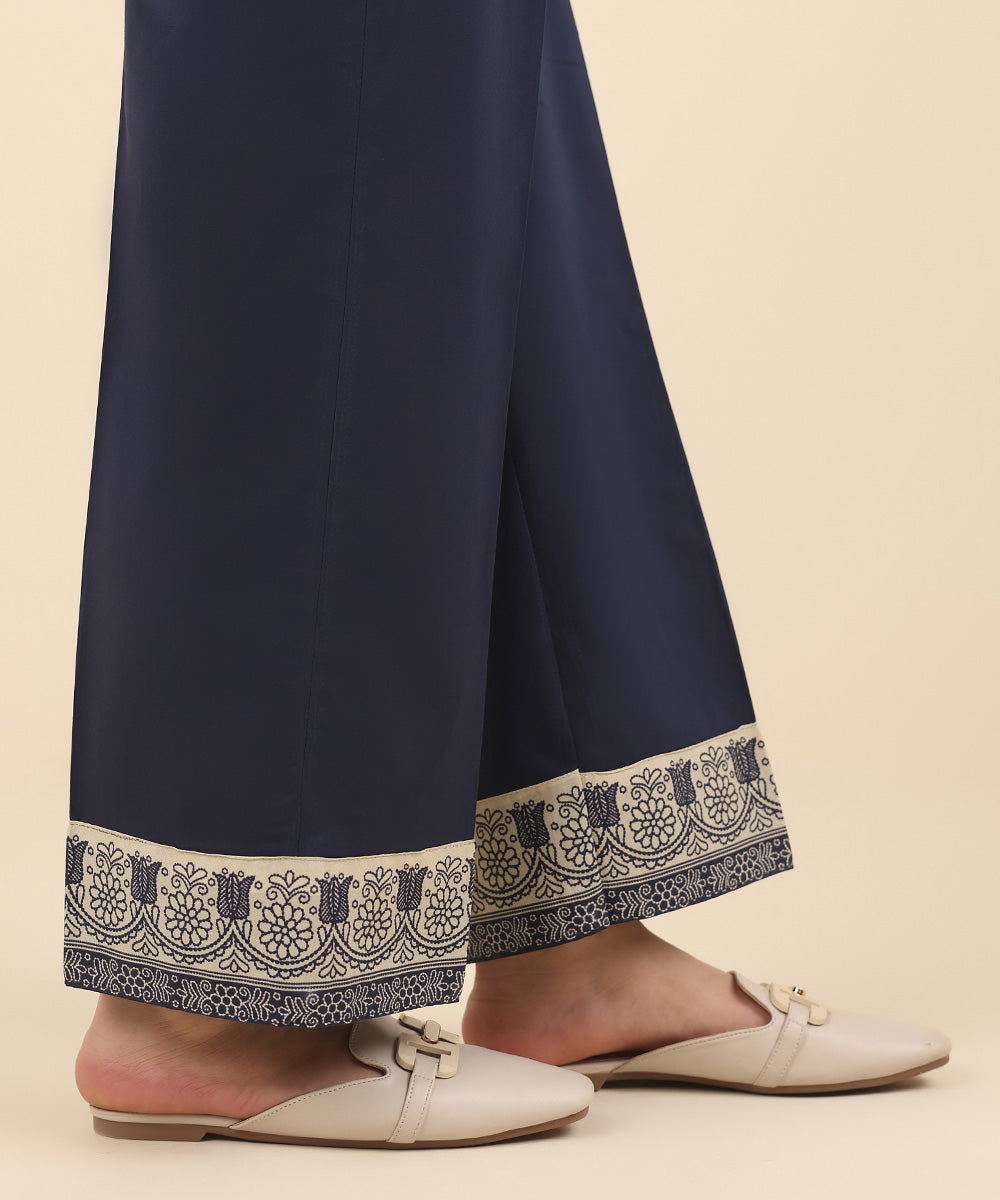 Women's Pret Cambric Blue Solid Culottes