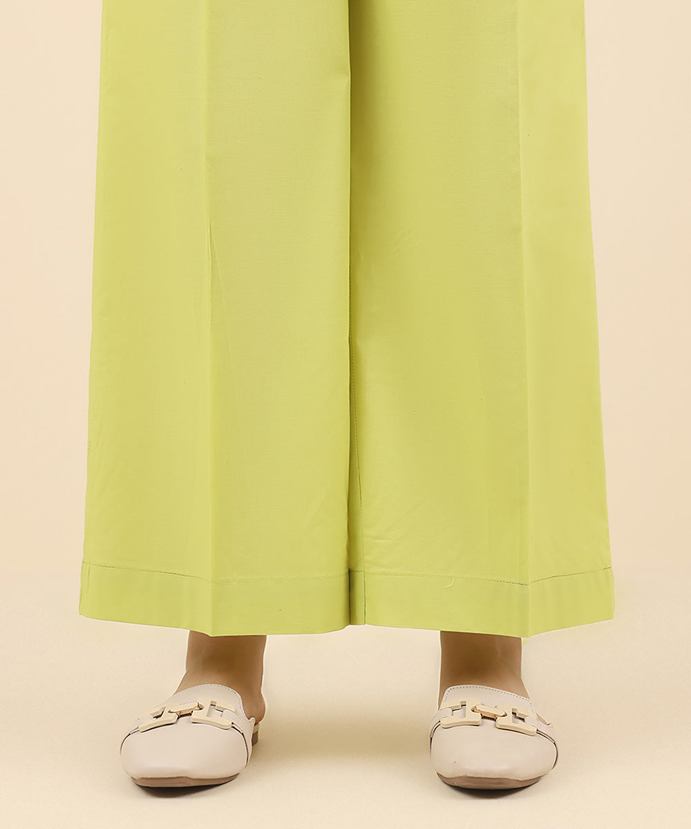 Women's Pret Cambric Green Solid Culottes