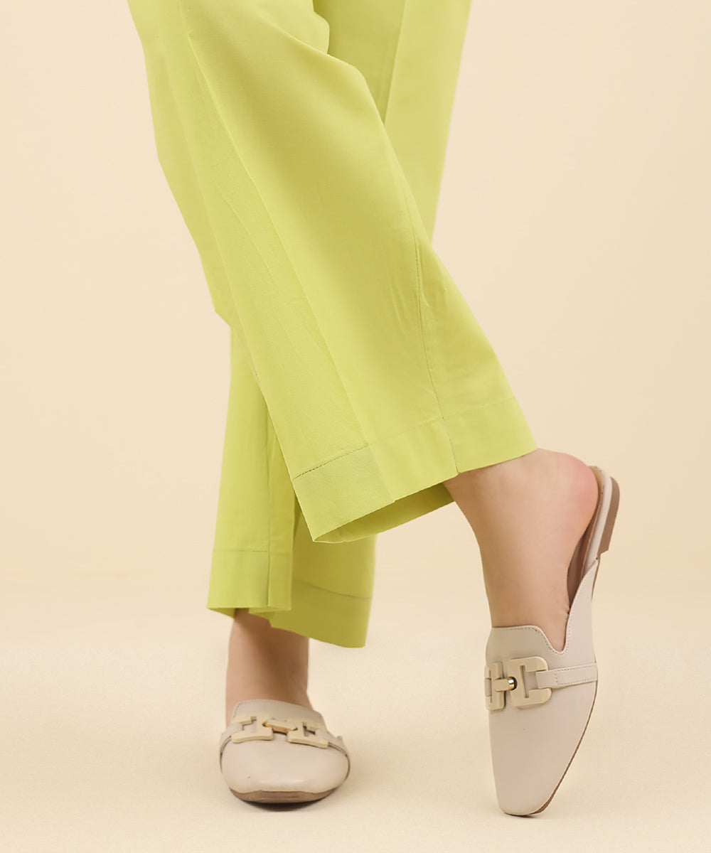 Women's Pret Cambric Green Solid Culottes