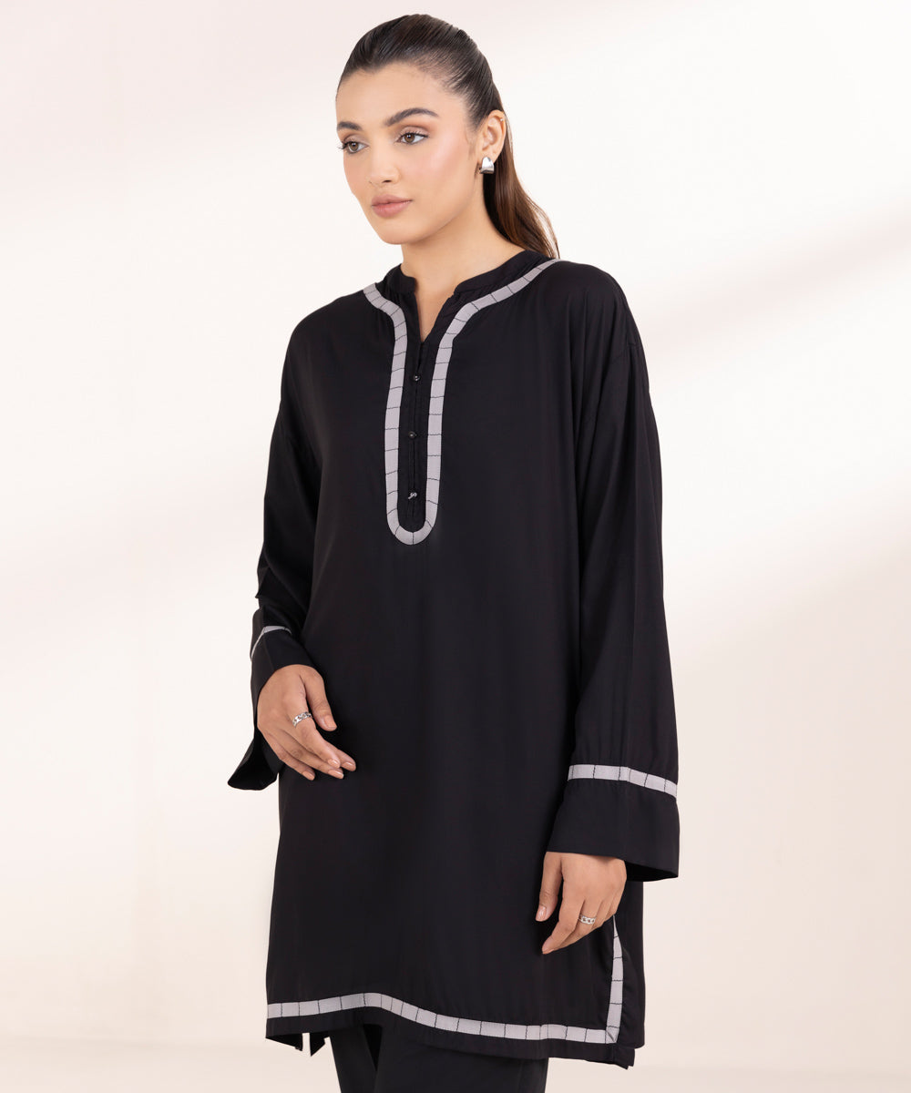 Solid Arabic Lawn Shirt