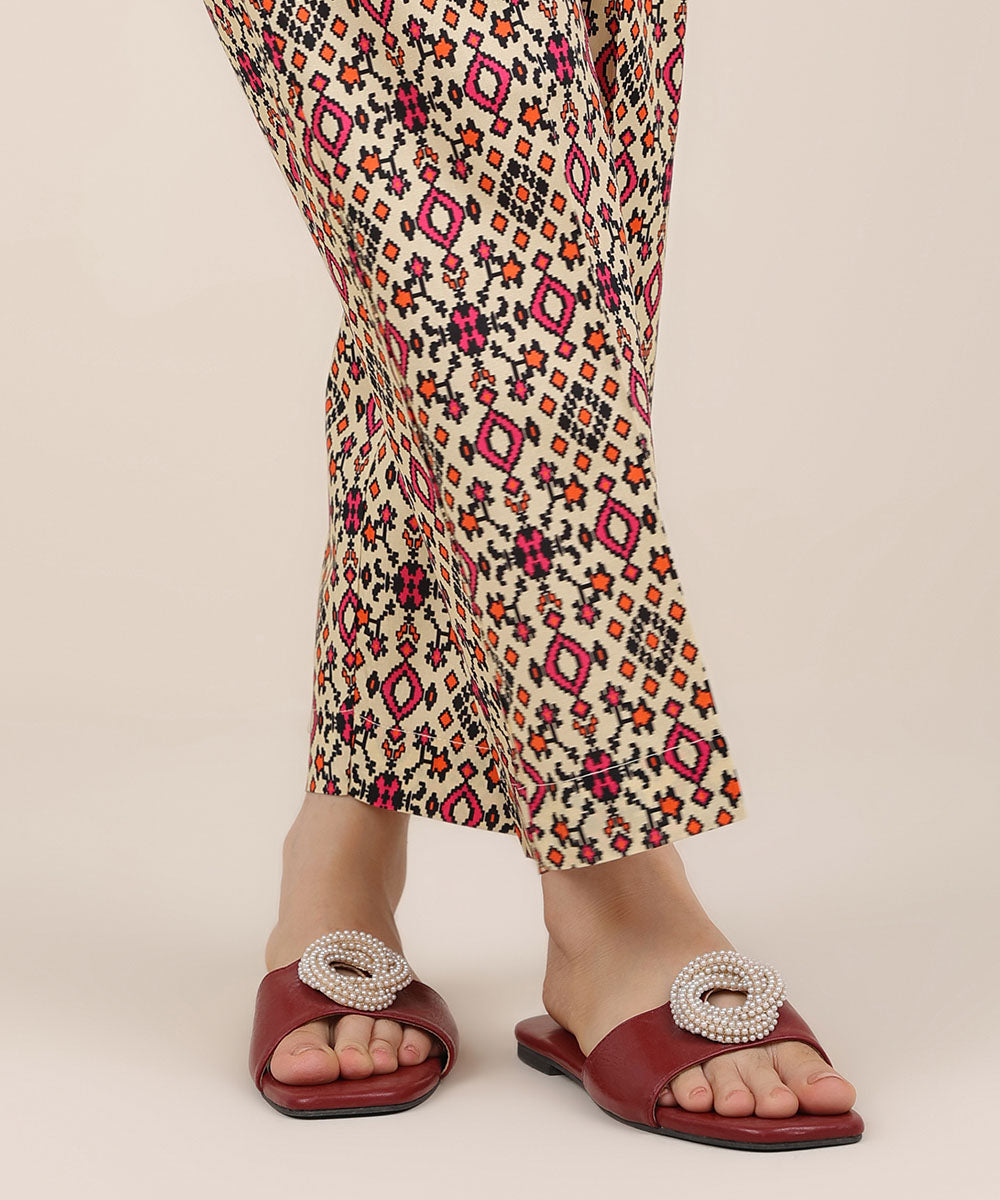 Women's RTW Cotton Viscose Multi Printed Straight Pants